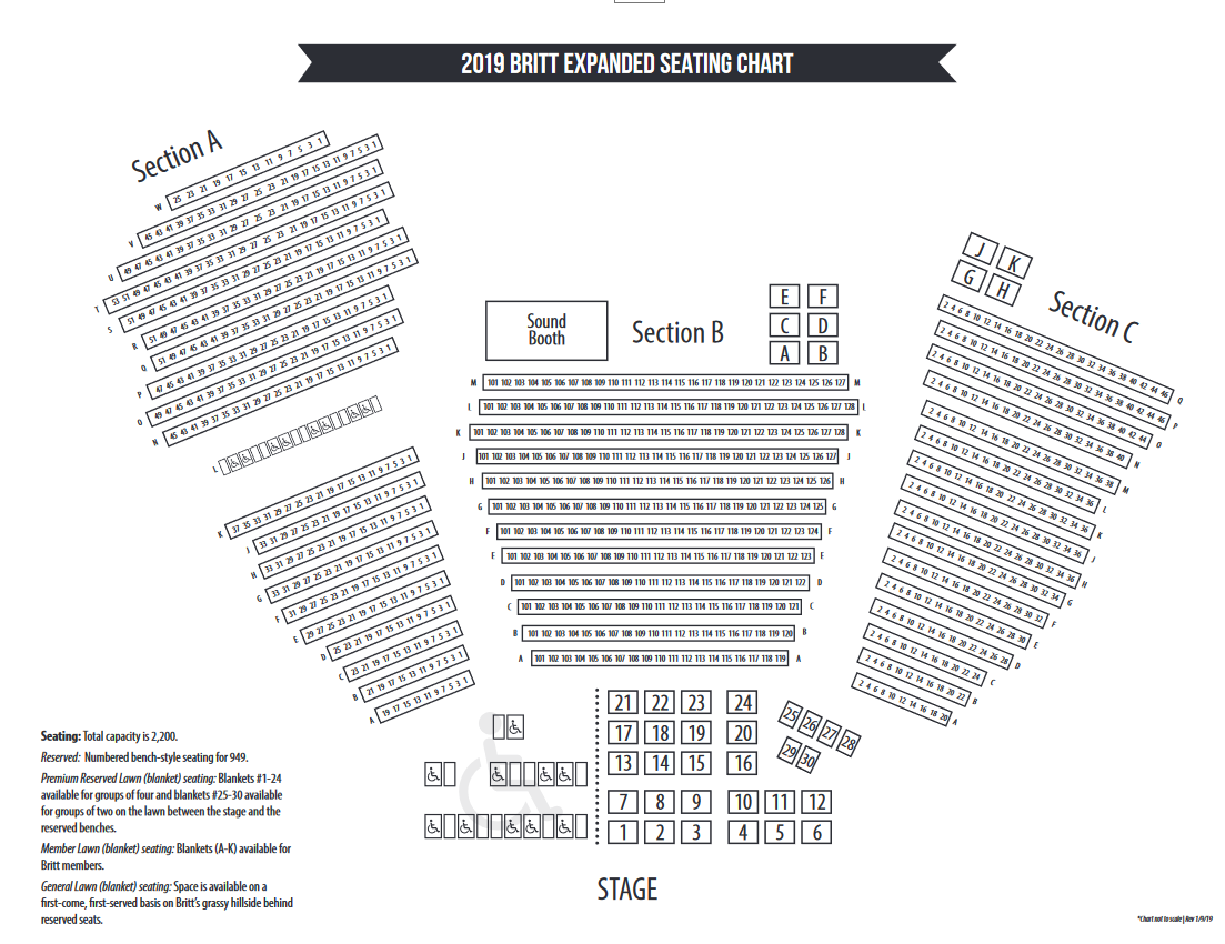 Britt Festival Seating Chart