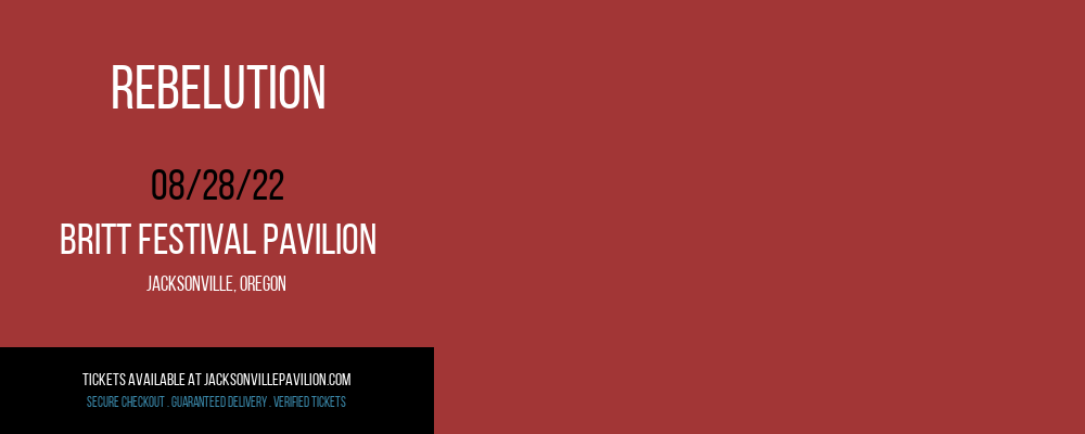 Rebelution at Britt Festival Pavilion tickets Rebelution at Britt Festival Pavilion