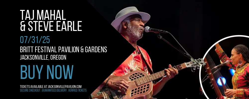 Taj Mahal & Steve Earle at Britt Festival Pavilion & Gardens